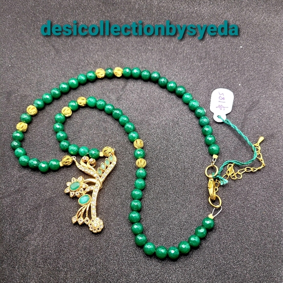 NATURAL STRAND GREEN EMERALD ROUND BEADS NECKLAC - Picture 6 of 9